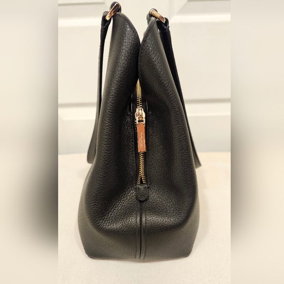 NWOT Kate Spade Lena Large Triple Compartment Black Pebbled Leather Shoulder Bag - Picture 3 of 12
